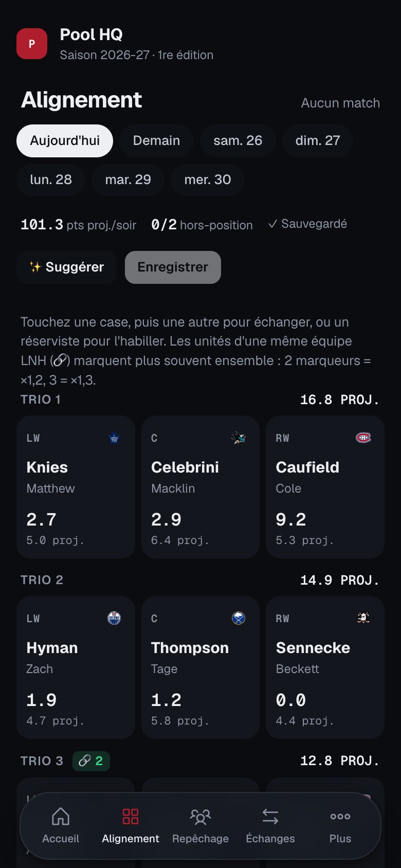 Alignement sur téléphone